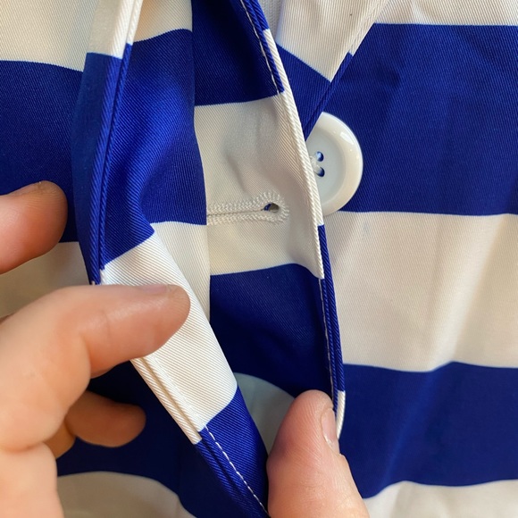 Cynthia Rowley NWOT Nautical Striped Trench Coat! - Picture 5 of 10